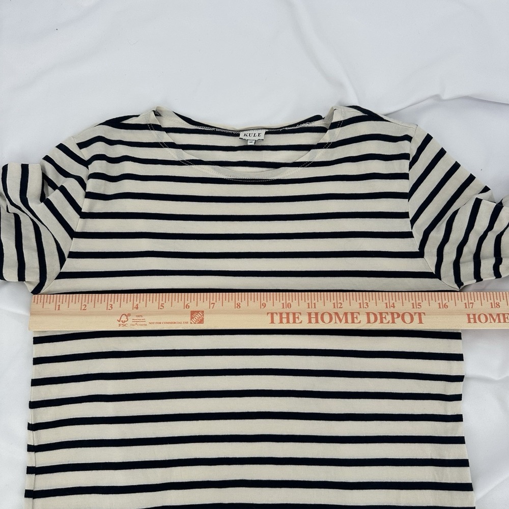 Kule Womens Sz XS 100% Cotton Short Sleeve Black White Striped Mini Shirt Dress‎ - Picture 7 of 7